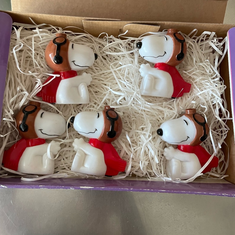 Vintage snoopy flying ace string light casings